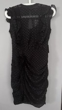 NEW Express Black Metallic Polka Dot Mini Dress Size XS