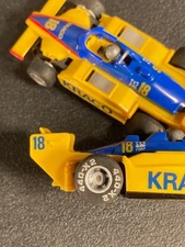 Tyco 440-X2 Indy Open Wheel Yellow/Blue KRACO HO Slot Car - Set of Two Cars