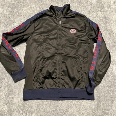 ECKO Track Jacket Mens Large Black Blue Zip Sweatshirt **