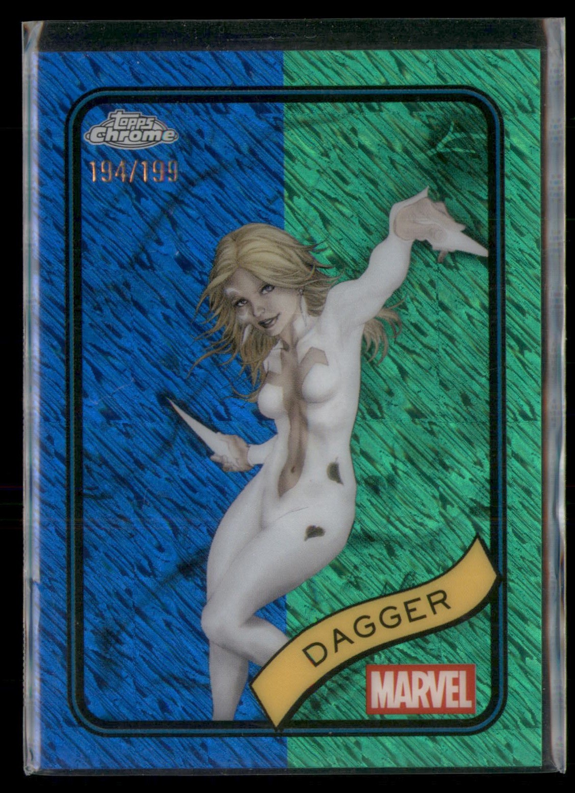 2025 Topps Chrome Marvel #63 Dagger Blue & Green Shimmer #/199
