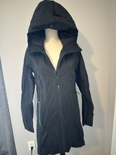Lululemon Long Hooded Rain Jacket Coat Waterproof Black Lined 6