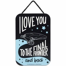 Open Road Brands Star Trek I Love You to the Final Frontier Hanging Wood Wall...