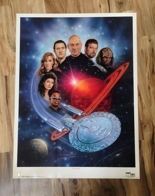 Star Trek TNG Keith Birdsong Signed Lithograph 1396/1850 26x35 NM