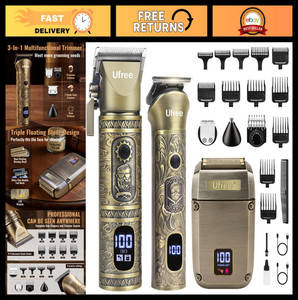 Rimmer sans fil de barbe & Set de pantoufles pour hommes, Kit de grooming pour rasoir électrique