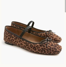 NWT Jcrew Animal Print Mary Jane Flats Size 9 Cheetah Leopard Bows