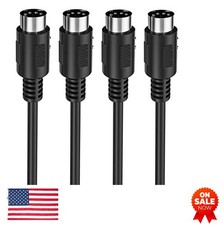 MIDI Cable 5 Pin DIN Male to Male 6FT 2 Pack Nickel Plated Shielded for