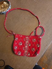 Retired Vera Bradley Quilted Crossbody Purse And Red Bandana Pattern Made In USA