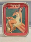 Antique Coca-Cola Serving Tray Bathing Suit Diving Board 1939 Vintage Metal Coke