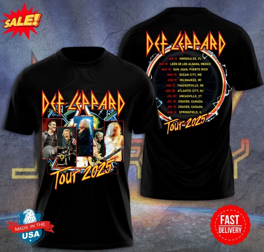 Def Leppard Tour 2025 3D Shirt