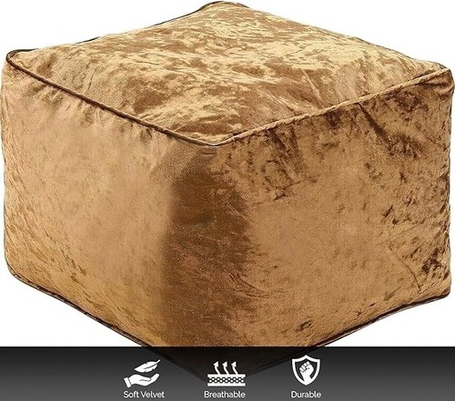 Crushed Velvet Bean Bags Cube Foot Stool Rest Pouffe Ottoman Bean Bag 13 Colours - Picture 16 of 62