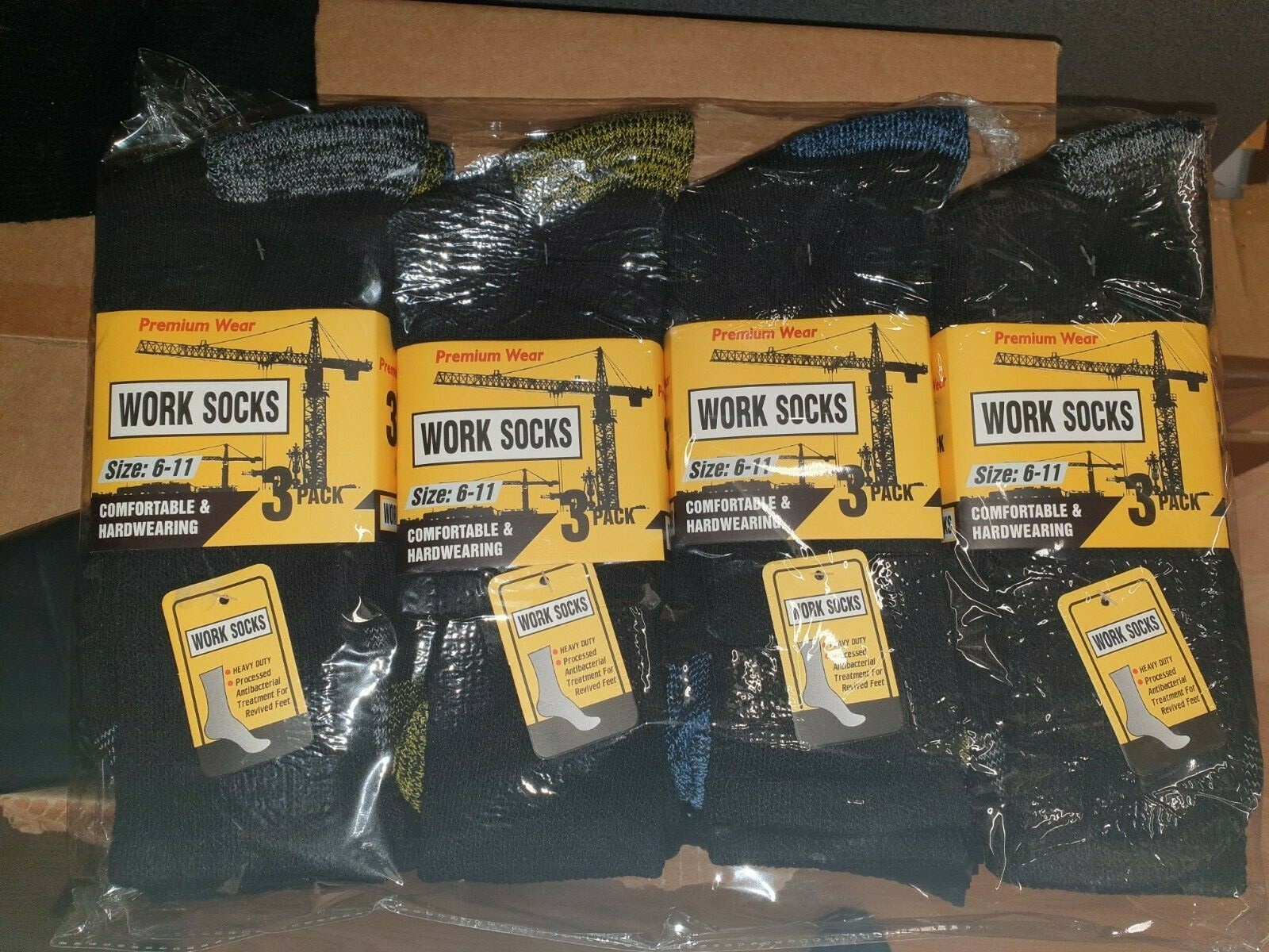 SAOLA 12 Paia Stivali da Lavoro Uomo Ultimate Calze Resistenti Suola Ammortizzata Punta Rinforzata