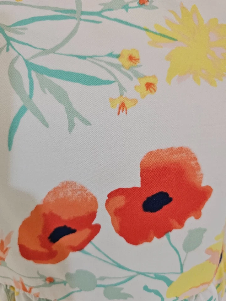 crazy 8 white floral completely lined girl dress 14          D156 - Image 2 of 4