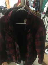 Boston Traders Lined Flannel Jacket; Red; Size L
