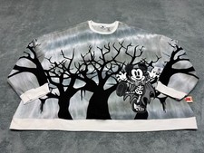 NEW Disney Parks Sweatshirt Adult 3X 3XL Gray Mickey Mouse Halloween Vampire WDW