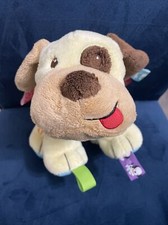 Taggies Puppy Plush 12" Baby Soft Lovey Stuffed Animal Tags Tongue Sticking Out