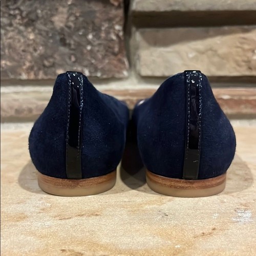 Margaux The Classic Elegant Midnight Navy Suede Ballet Flats - Picture 6 of 10