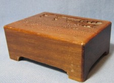 Vintage Lasercraft Walnut Wood MUSIC BOX ~ 1970's Lasor Engraved ~ WORKS