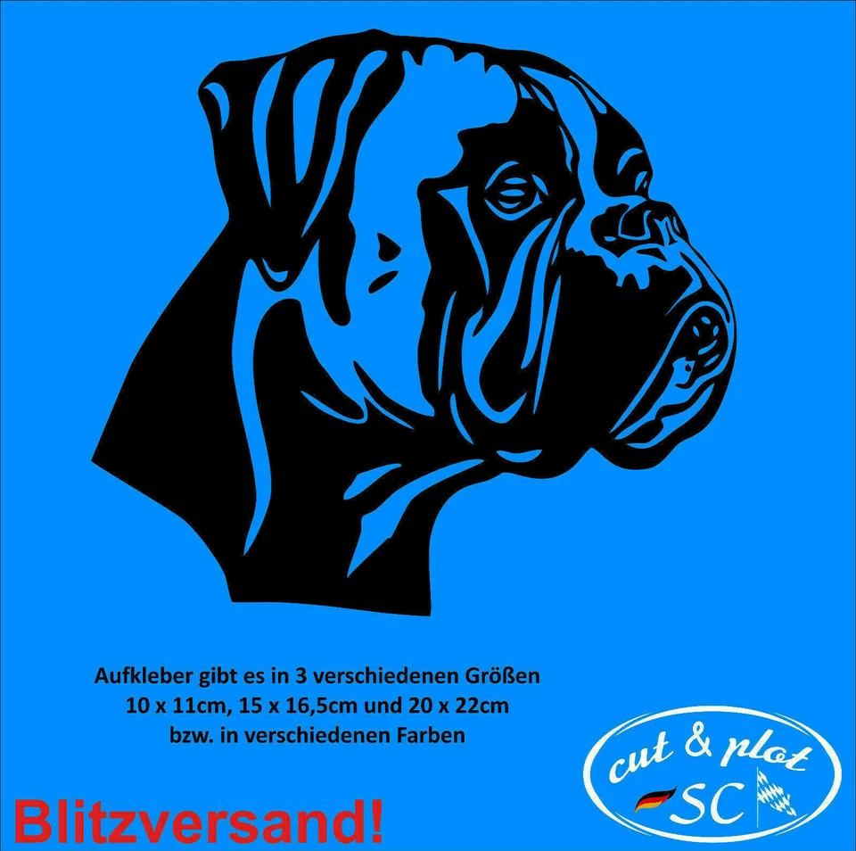 deutscher Boxer Aufkleber Auto Tattoo Boxer Hund Dog Sticker Autoaufkleber SC055 - Bild 1 von 4