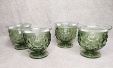 Set of 4 Vtg Shrimp Cocktail Dish Dessert Bowl Avocado Green Fruit Motif