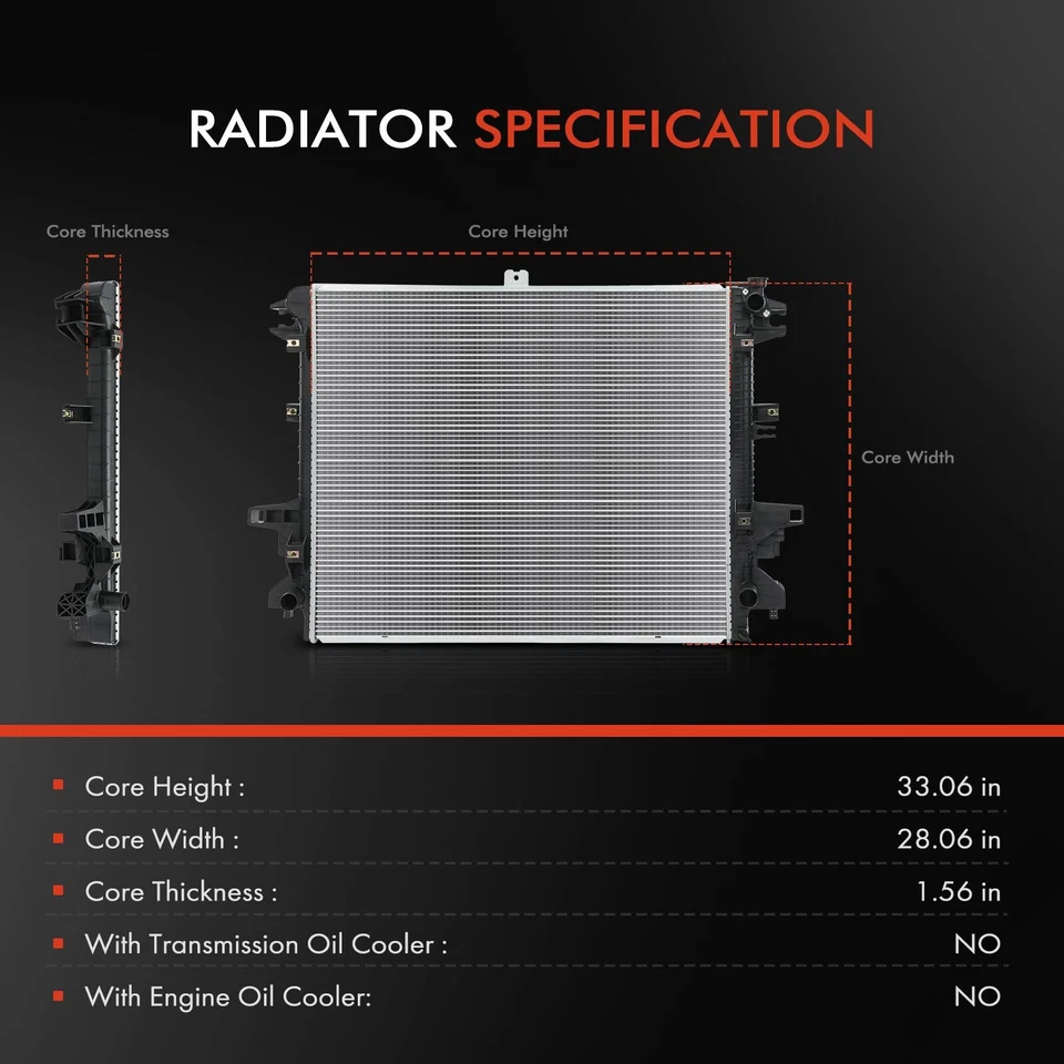 Nuevo radiador sin enfriador de aceite de transmisión para Nissan TITAN XD 2016 2017 2018 2019 Foto 2 de 4