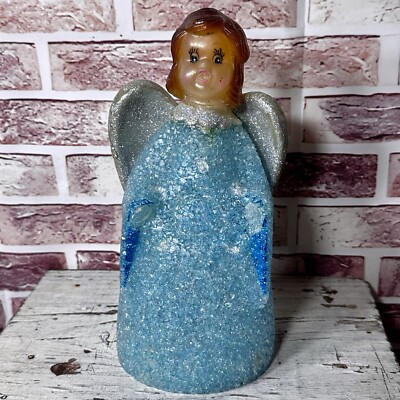 Vintage 10  Christmas Angel Melted Popcorn Plastic Tree Topper or Table Decor 