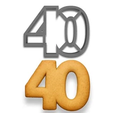 Mighty Gadget Number 40 Cookie Cutter (4x3") (Random Color)