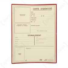 WW2 French Identity Card for Re-enactment