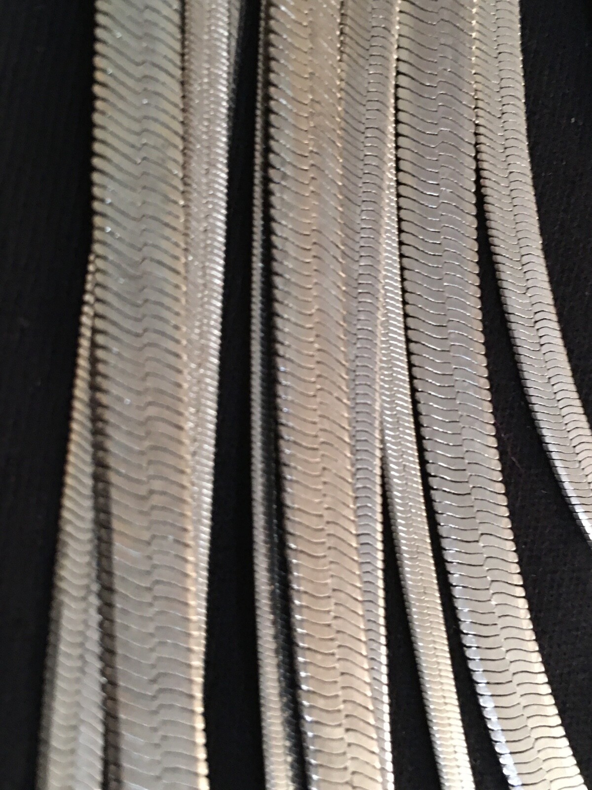 Multi Strand Silver Bib Statement Necklace - image 6