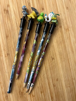 Set of 5 Pokemon Character Pencils with Topper 2008  some are sharpened