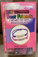 JUSTICE I HEART MY BFF BRACELET KIT BEST FRIENDS CREATIVE FUN MAKES 4 DIY  