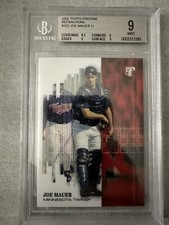 JOE MAUER RC 2002 Topps Pristine Refractor  /799 BGS 9 Rookie Card Twins Great
