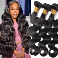 30inch Human Hair Bundles Body Wave 3Bundles Weft Virgin Remy Hair Extensions US