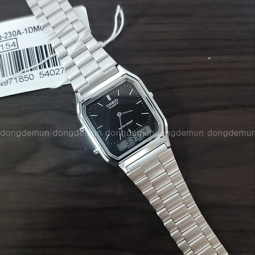 AQ-230A-1D CASIO Watch ORIGINAL Retro Vintage Digital SILVER Black - Picture 3 of 10