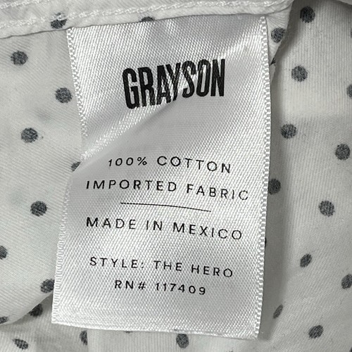 Grayson The Hero Shirt Womens 4 L White Polka Dot Button Up LS Capsule Wardrobe - Picture 11 of 12
