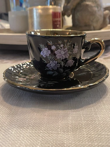 Neiman Marcus Estel Gold Plated Porcelain Teacup And Saucer