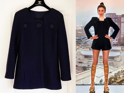 CHANEL 15A SALZBURG NAVY WOOL TWEED CC BUTTONS JACKET 36 | eBay