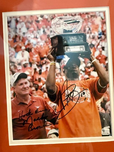 VINCE YOUNG MACK BROWN SIGNED PICTURE AUTOGRAPH TEXAS FOOTBALL Global Authentics - Picture 5 of 6
