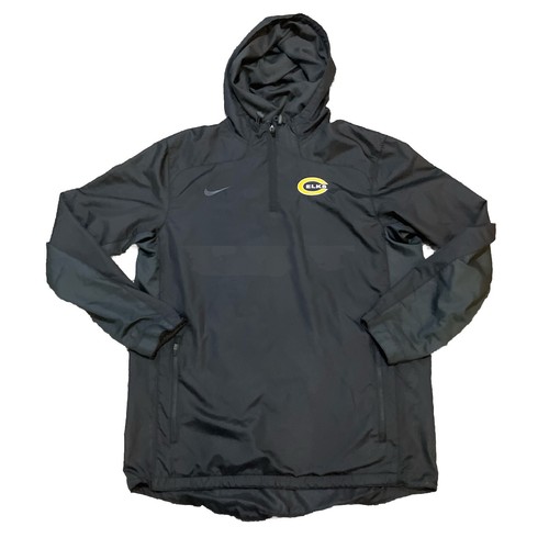 Nike Windbreaker Jacke Herren Large schwarz Centerville Elche Reißverschluss gefüttert Kapuze CHS