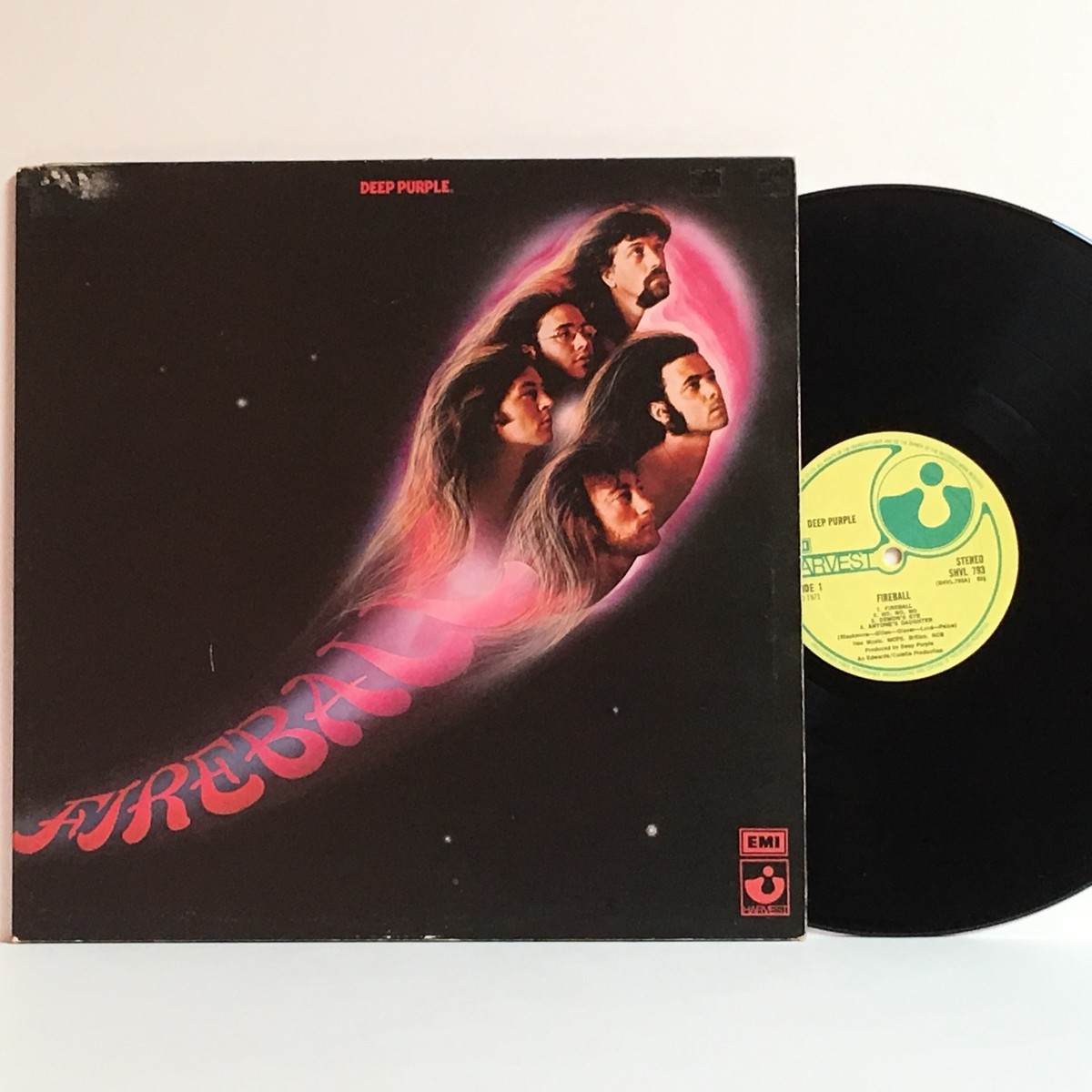 米、加、欧LP Deep Purple Fireball SHVL793 Harvest /00400 Deep Purple FIREBALL Orig. 1971 UK Harvest LP SHVL 793 Textured NM