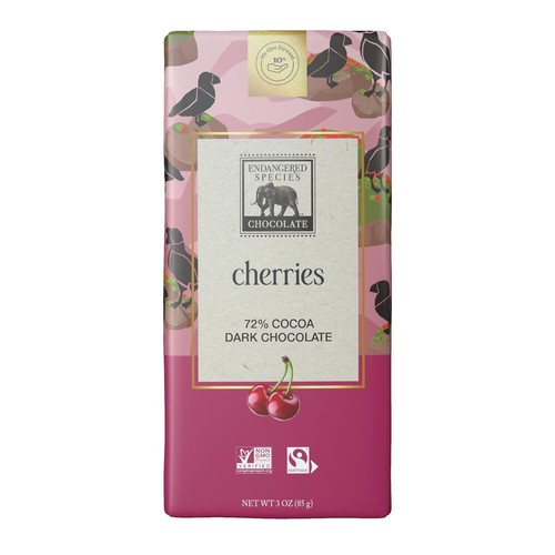 Endangered Species Natural Bars Dunkle Schokolade Kirschen Riegel 3 Oz 4er Pack - Bild 1 von 2