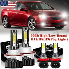 Para For Chevy Cruze 2011-2015 Faros LED Hi / Lo + Combo de bombillas antiniebla