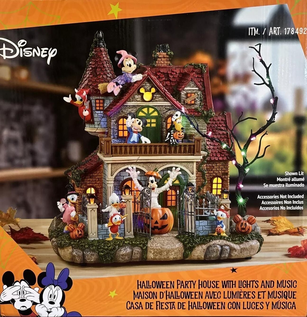Disney Halloween Party House with Lights & Music Building Mickey