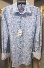 Robert Graham LINDRUM 198 NWT Paisley Floral Print Cotton Sport Shirt - MEDIUM