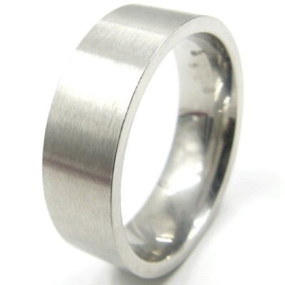 Edelstahl Ring Herren Damen Bandring Silber Partnerringe Gr. 58-69 18mm-22mm  15