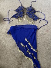 Bright Blue and Gold Gypsy Costume Size Small