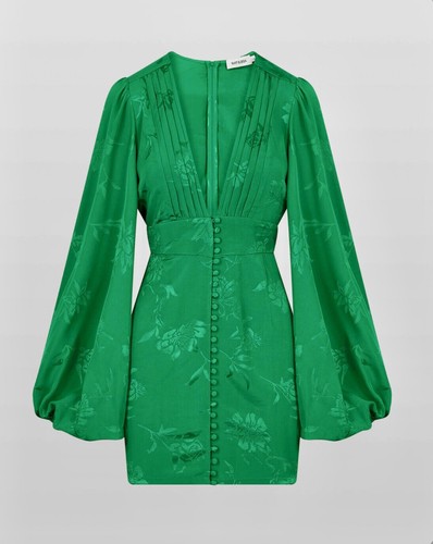 Rat & Boa Dress Size XL AU 14 US 10 Isabella Long Sleeve Green Short BRAND NEW