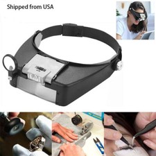 Head Headband Magnifier LED Illuminated Visor Magnifying Glasses Loupe