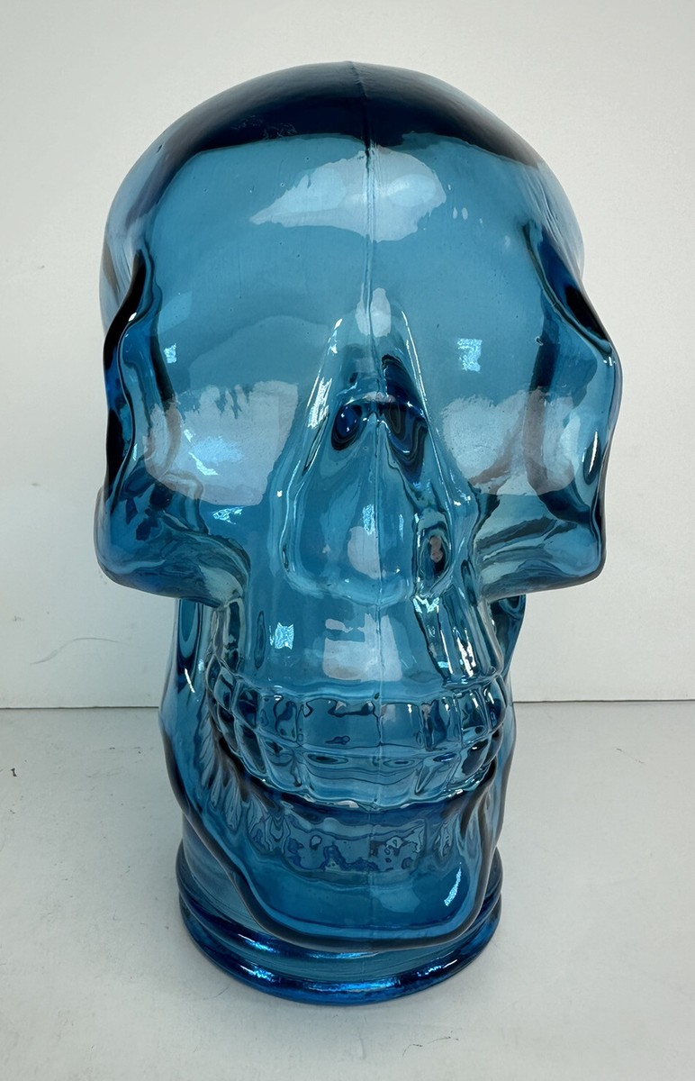 GLASS SKULL RECYCLED BLUE MANNEQUIN HEAD VIDRIOS SAN MIGUEL HALLOW