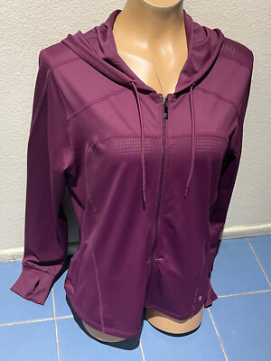 Buffbunny Collection Elysium Maroon Zip Up Athletic Hoodie Jacket  - Women's XXL