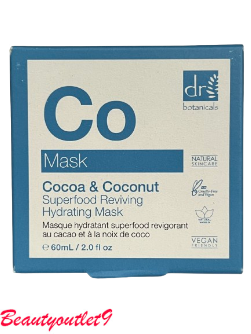 Dr Botanicals Face Mask Reviving Hydrating 60ml Cocoa and Coconut